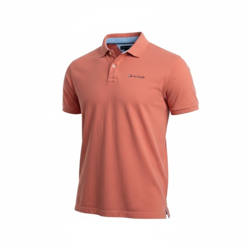 Tommy Hilfiger Men's Coral-Orange Polo Shirt